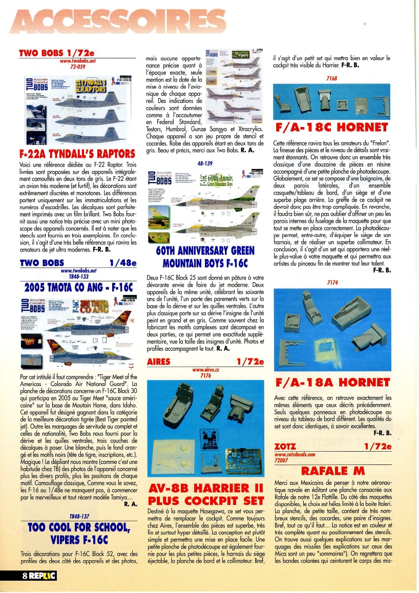 Replic 198 - Jaguar, F11F Tiger, Albatros D III